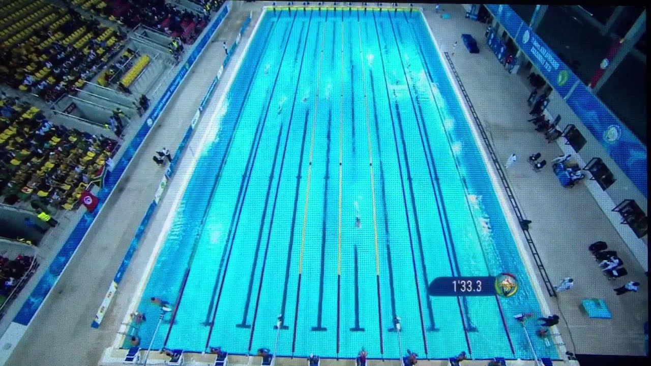 Chad Le Clos leading Team SA 4x100m Mixed Relay - All Africa Games - Race & Interview