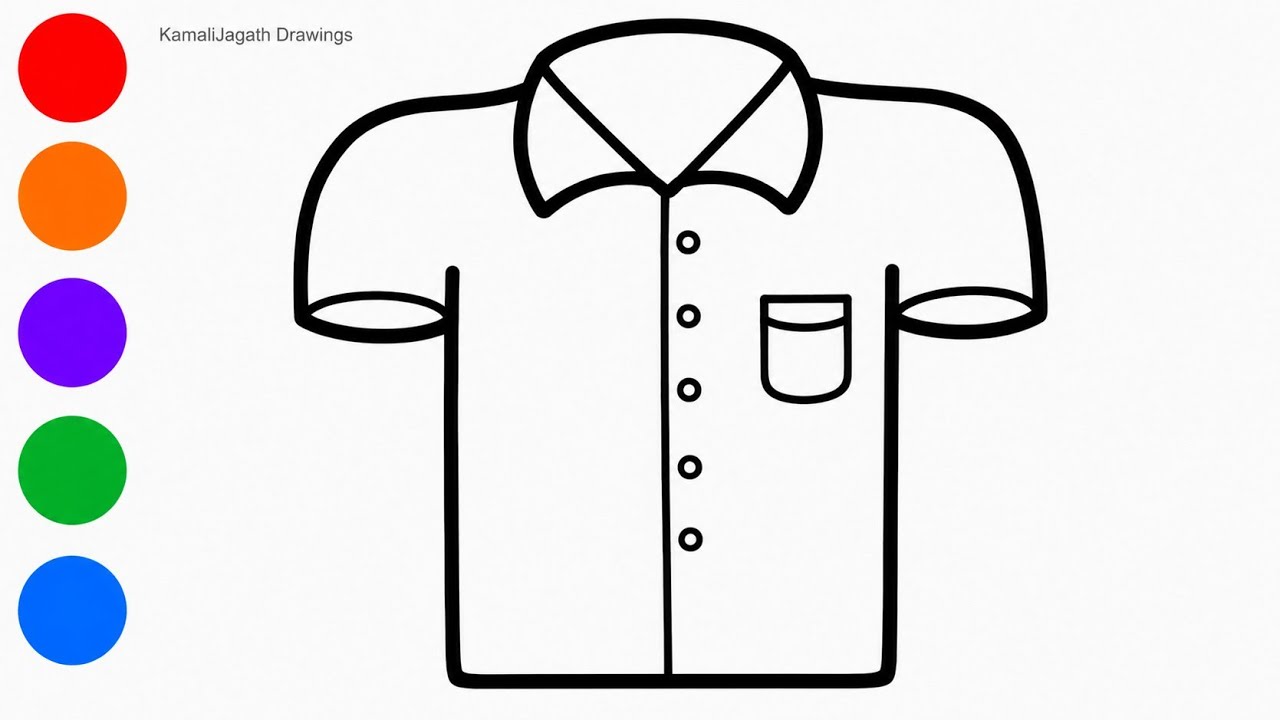 Shirt Drawing Easy || How to Draw a Shirt step by step || Simple Shirt Drawing Colouring