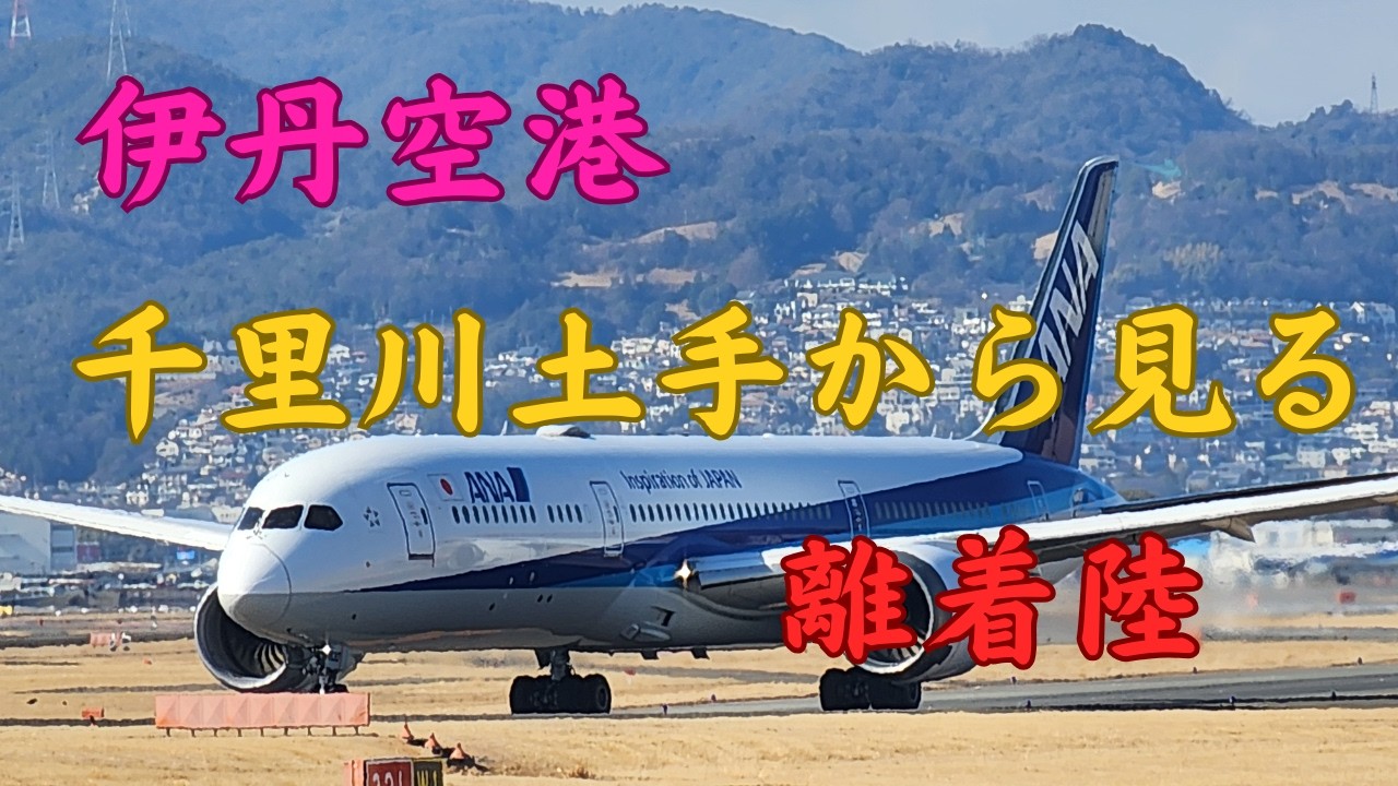 【伊丹空港】千里川土手から見る離着陸
