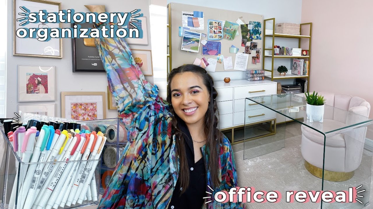 🌈 office reveal + stationery organization MUST HAVES!✨🗃