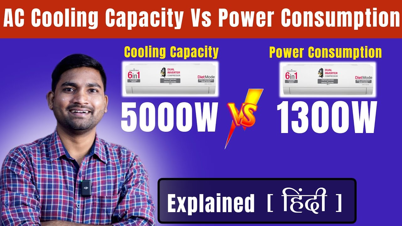 AC Cooling Capacity Vs AC Power Consumption | Hindi