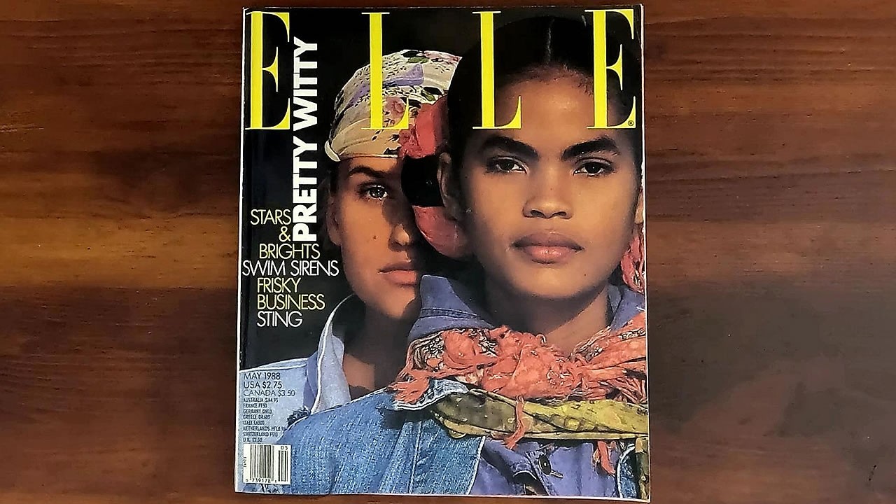 Elle May 1988 Michelle Eabry, Gail O'Neill, Sting, Rachel Hunter | ASMR Magazine Flip Through