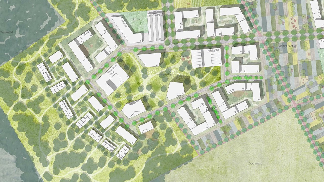 Städtebaulicher Entwurf zum neuen Stadtteil Köln-Kreuzfeld mit dem Motto 