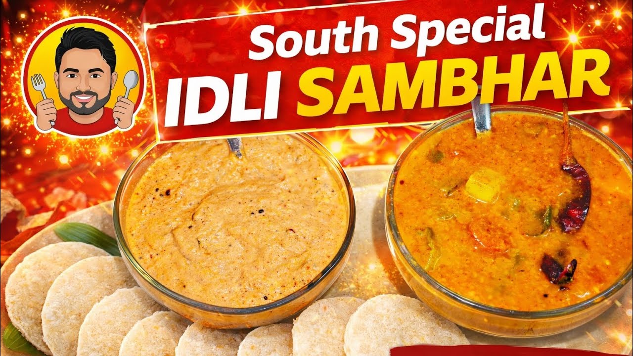 South Indian Idli Sambhar Recipe | Soft Idli & Tasty Sambhar | The Hungry Prem #idlisambhar #idli