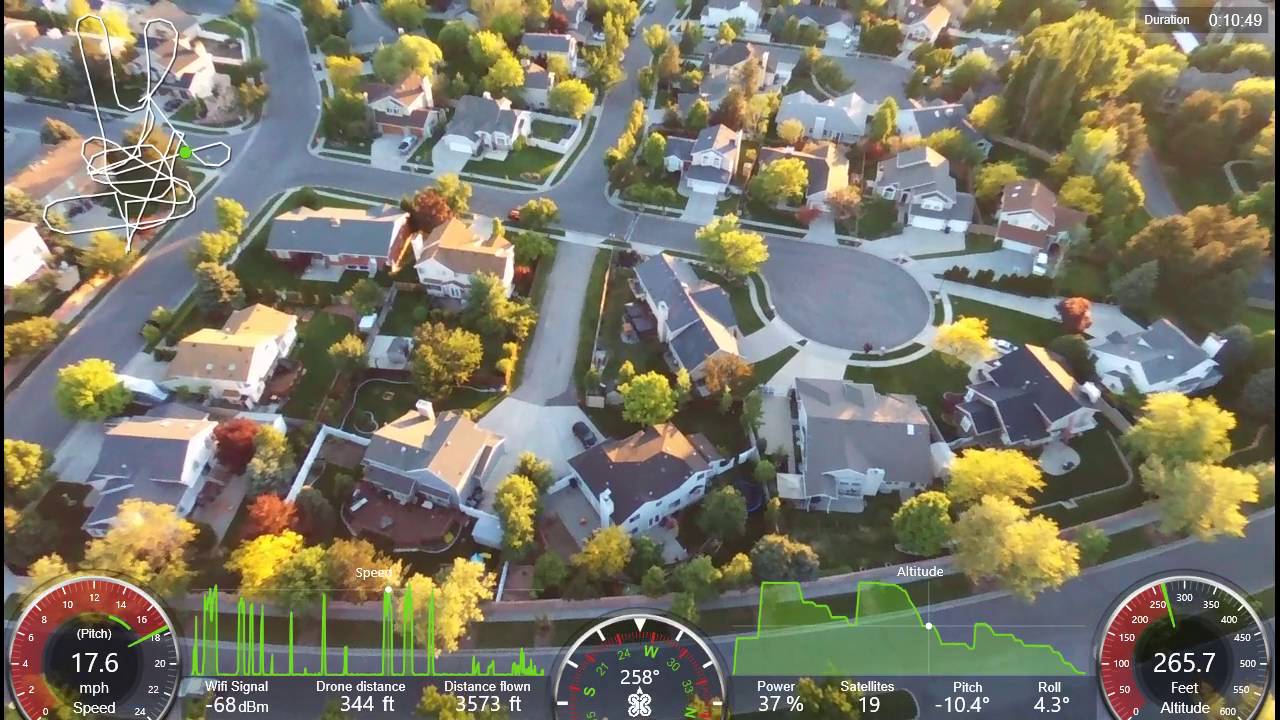 Parrot Bebop 2 - Flight Data Overlay