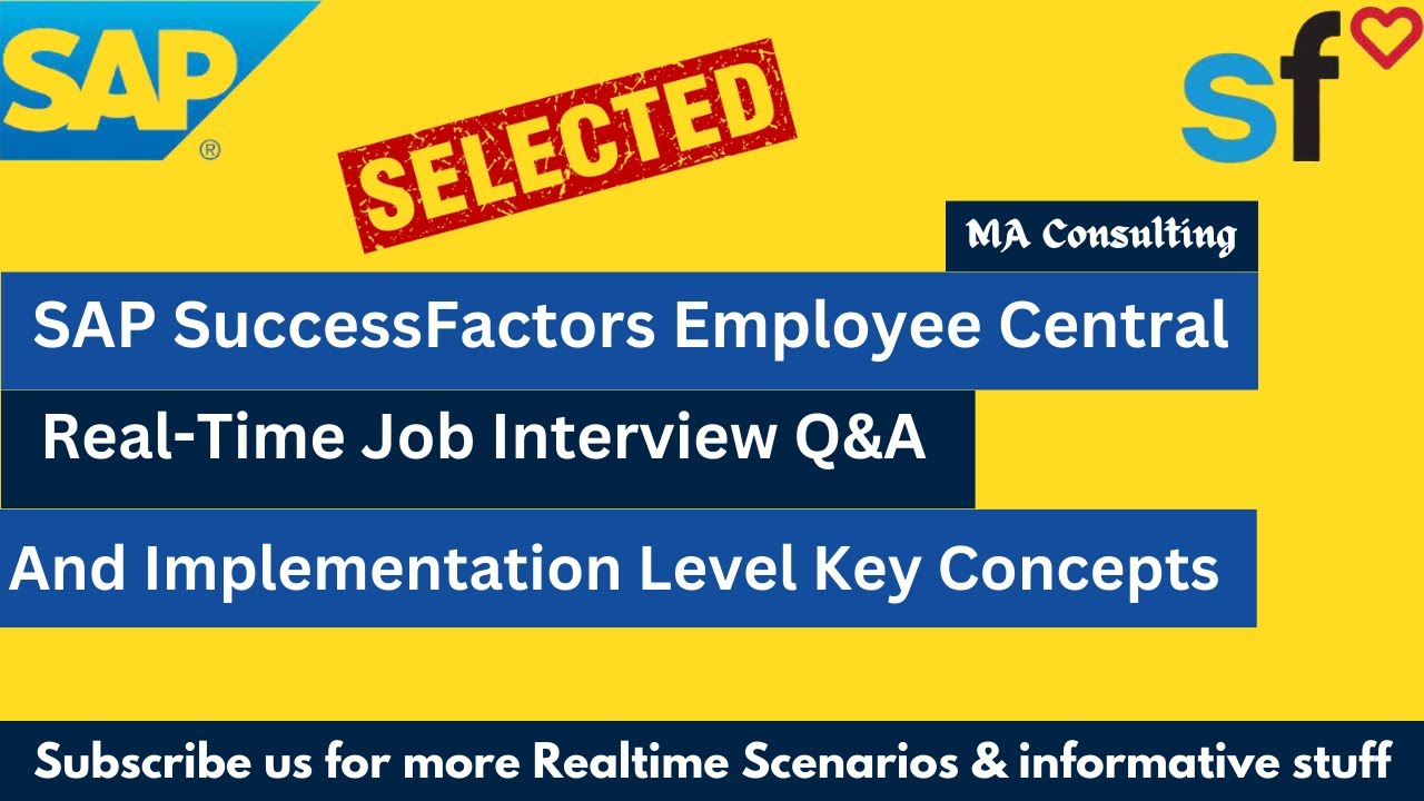 SAP SuccessFactors EC Real time Implementation level issues Discussion | EC Job Interview Q&A 2024
