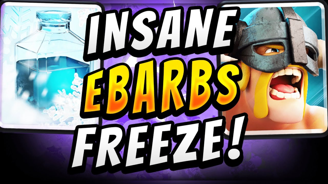 CRAZY ELITE BARBARIANS FREEZE CAN'T LOSE!  — Clash Royale