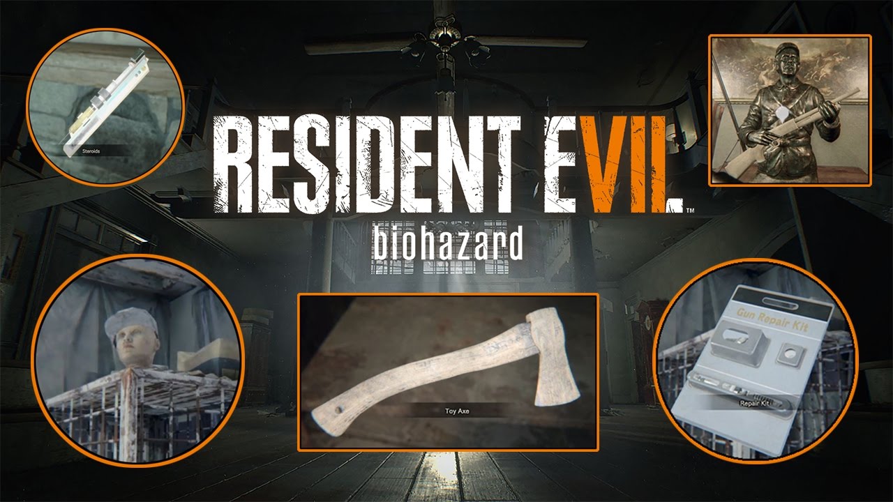 Resident Evil 7 - ALL STEROIDS & STABILIZERS + ALL REPAIR KITS & BROKEN WEAPONS