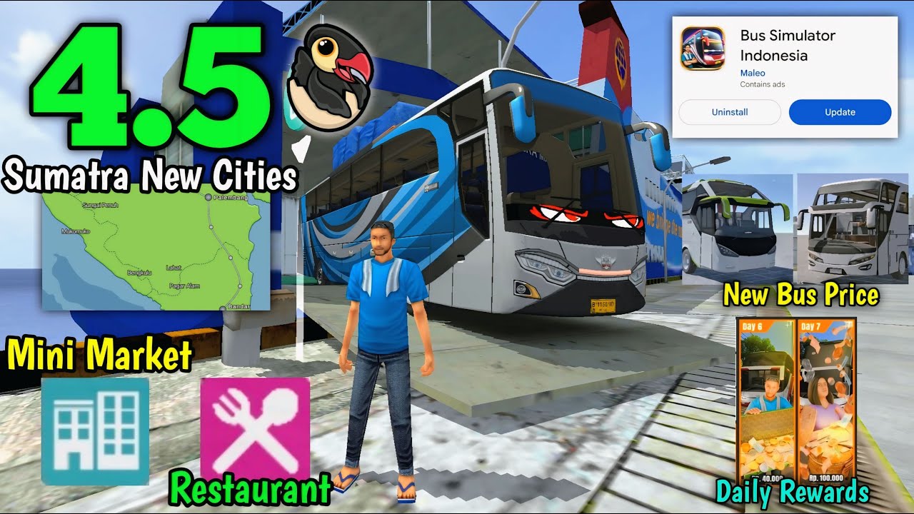 🚚New Update 4.5 in Bus simulator Indonesia - Added New Jobs, New Maps and New Bus 🏕 | Bus Gameplay