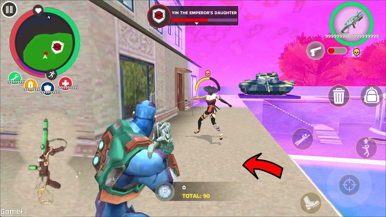 Rope Hero: Cheatground MOD (yin emperor daughter with sword) rope hero fight yin emperor daughter