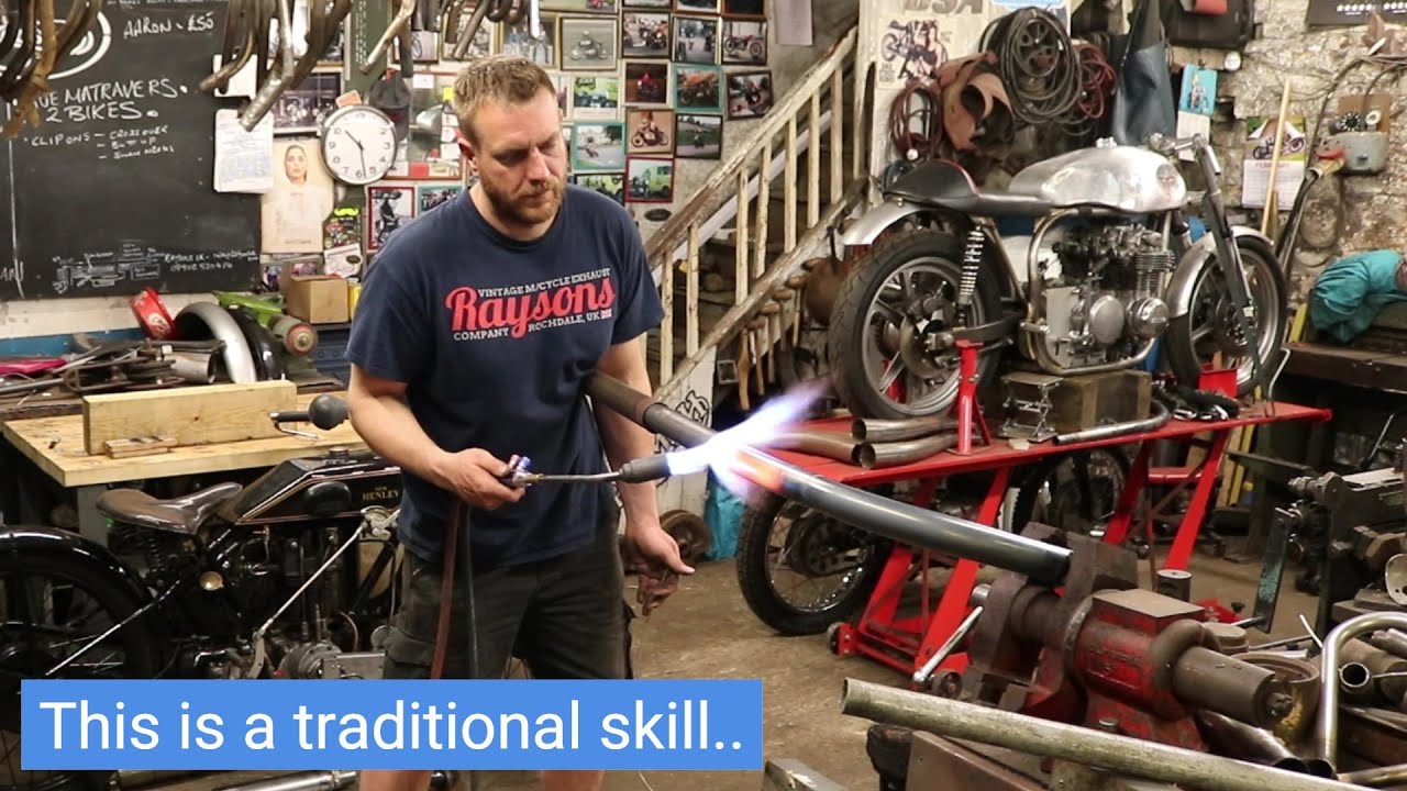 HAND MADE Motorcycle Exhaust using the Sand Bending Technique - Bending pipe without a pipe bender 👍