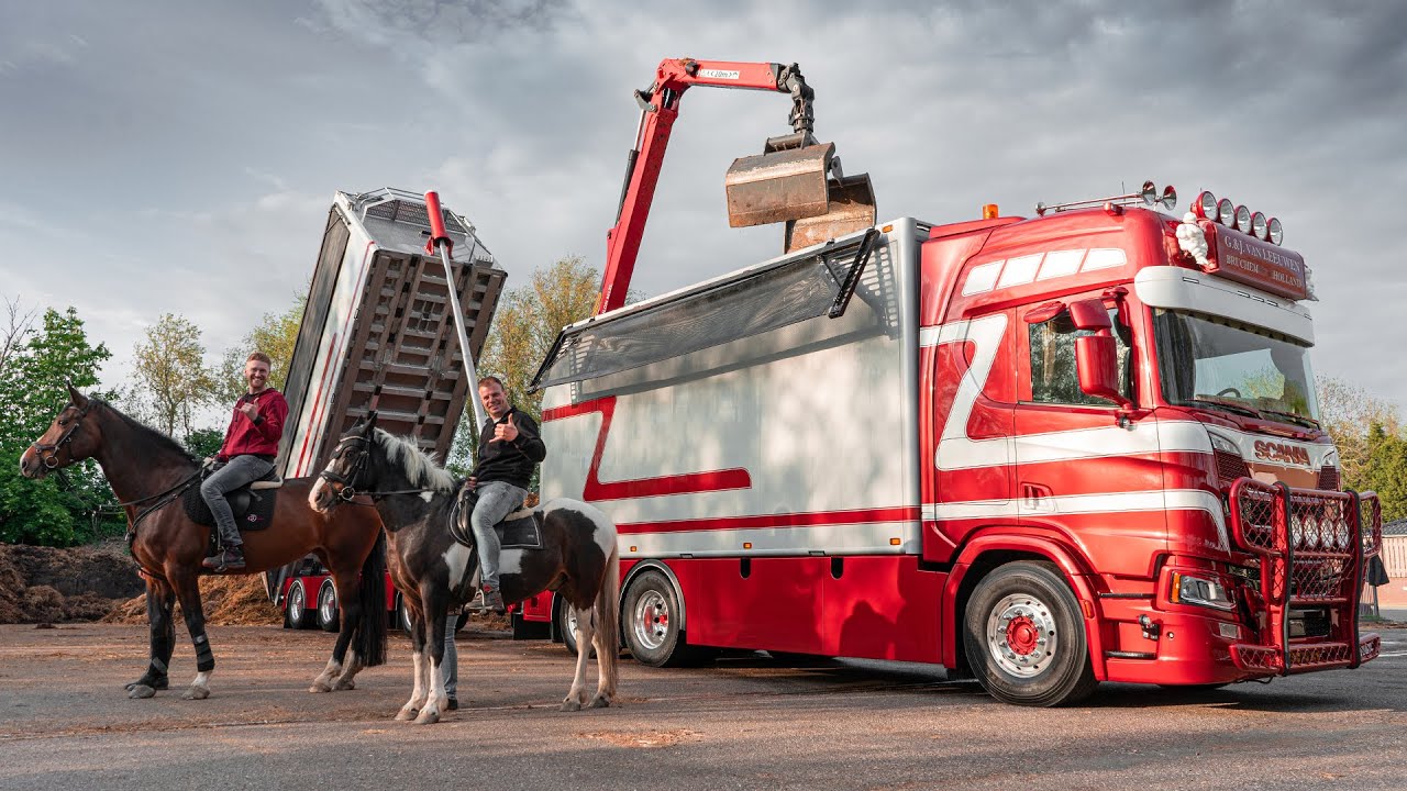 Paardenmest vervoeren en brullen met de Scania R580 van G&J van Leeuwen! 🐴💩