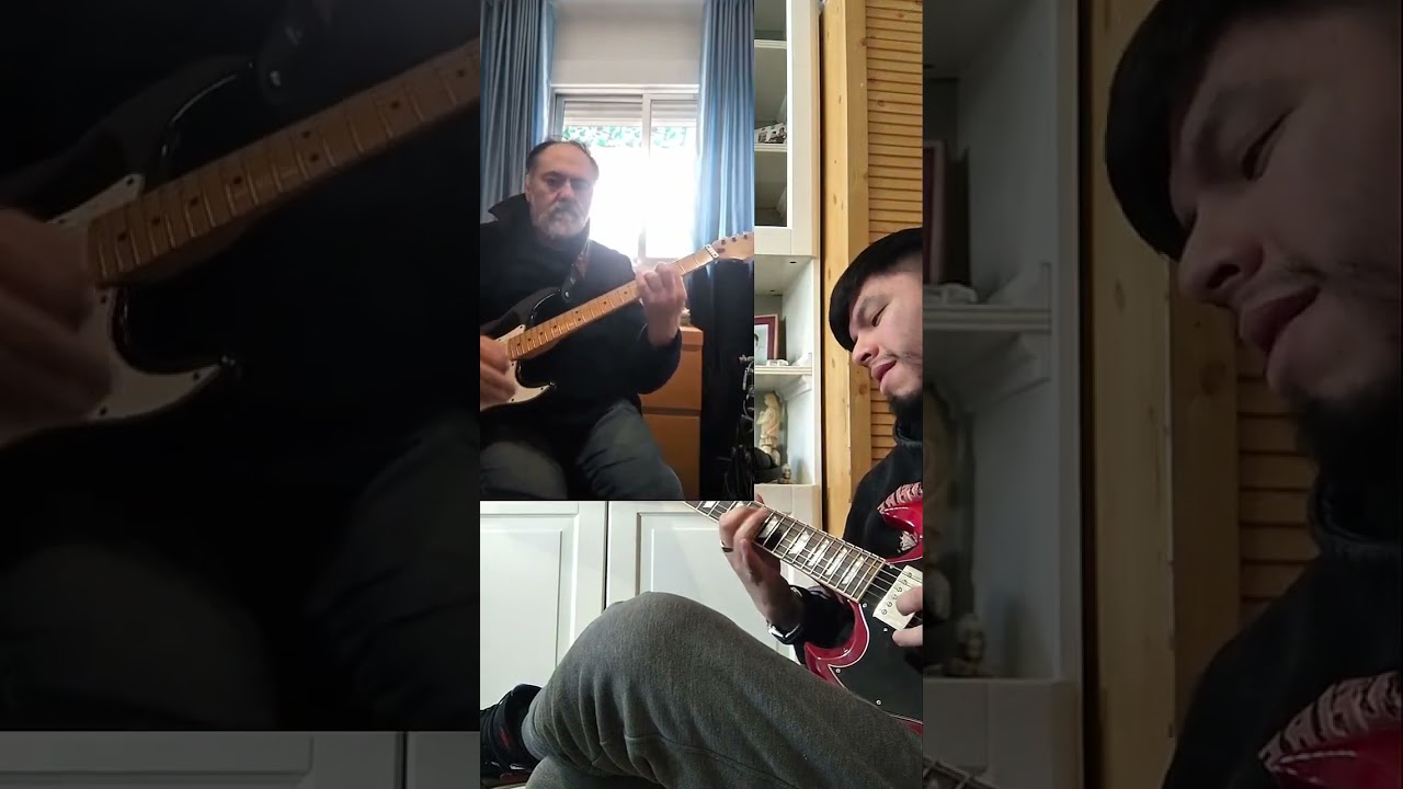 Improvisación de blues en Dm, dando clase a mi alumno Miguel López .