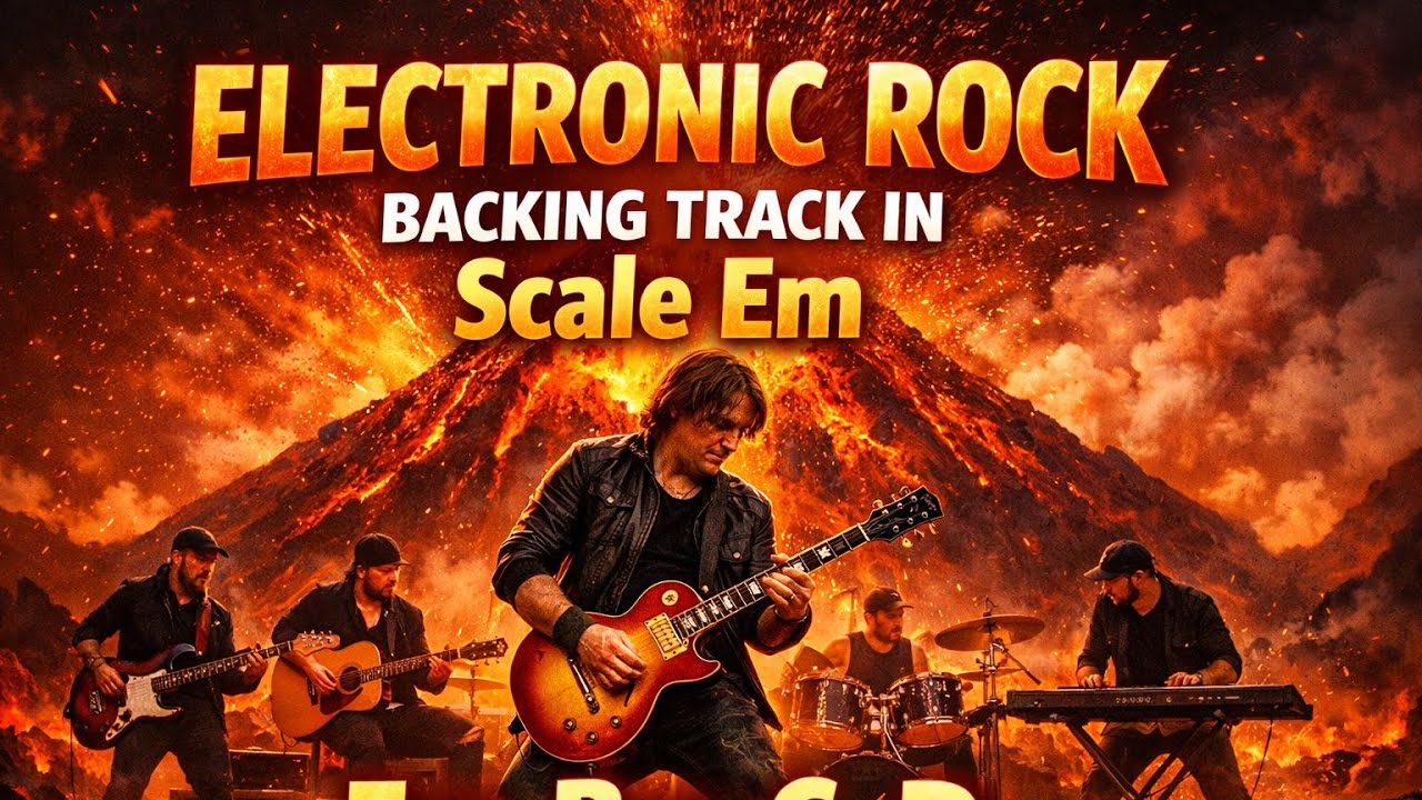 Electronic Rock Backing Track in E Minor | Em Bm C D | 65 BPM | Guitar Backing Track