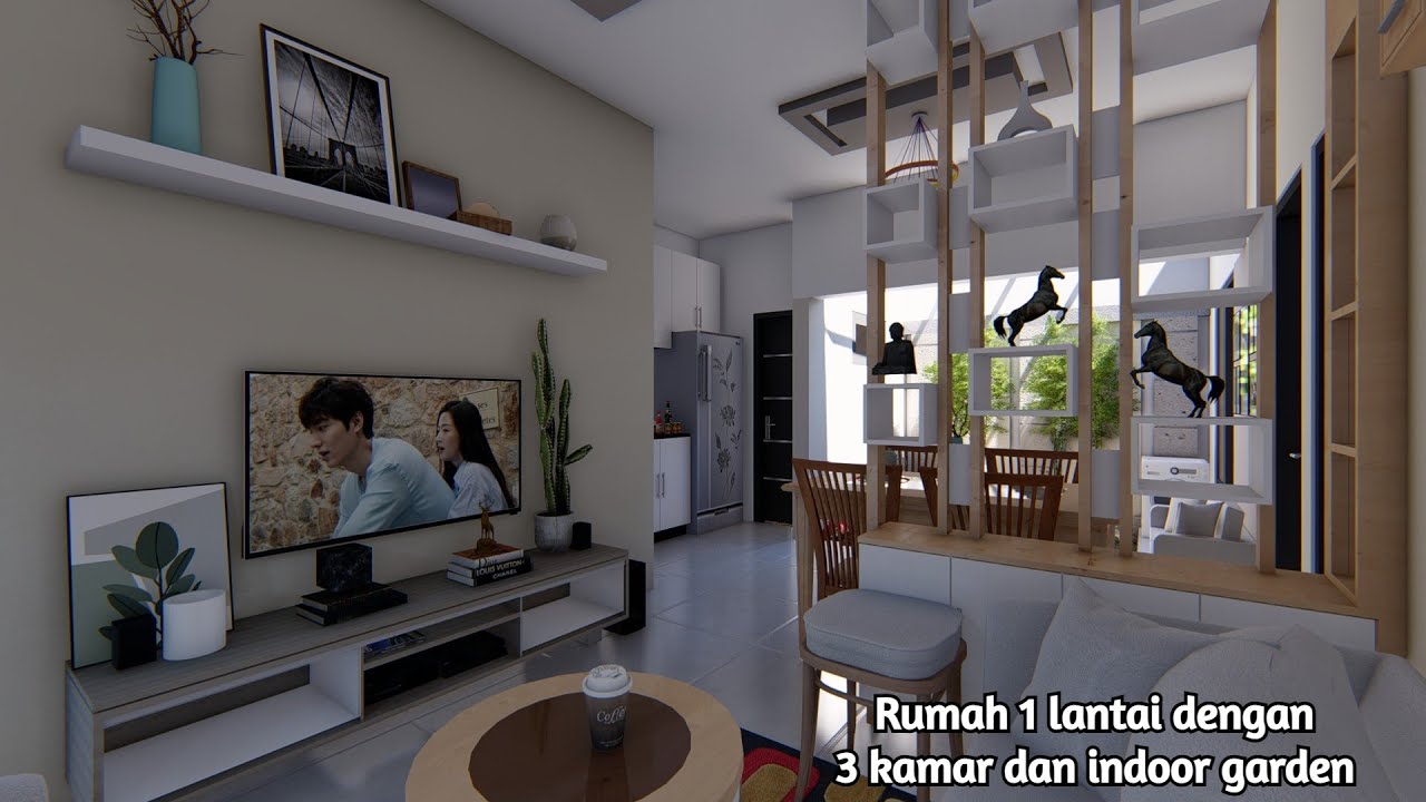 Bikin iri! Rumah sederhana pembawa kebahagiaan! Rumah 1 lantai di lahan 7x14 dg indoor garden