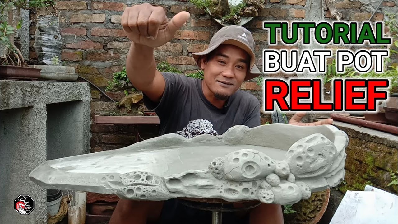 CARA MEMBUAT POT RELIEF MENGGUNAKAN SEMEN