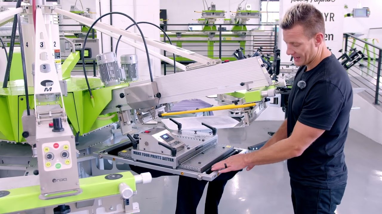 Installing the Stahls Hotronix Stampinator on a ROQ Automatic Screen Printing Press