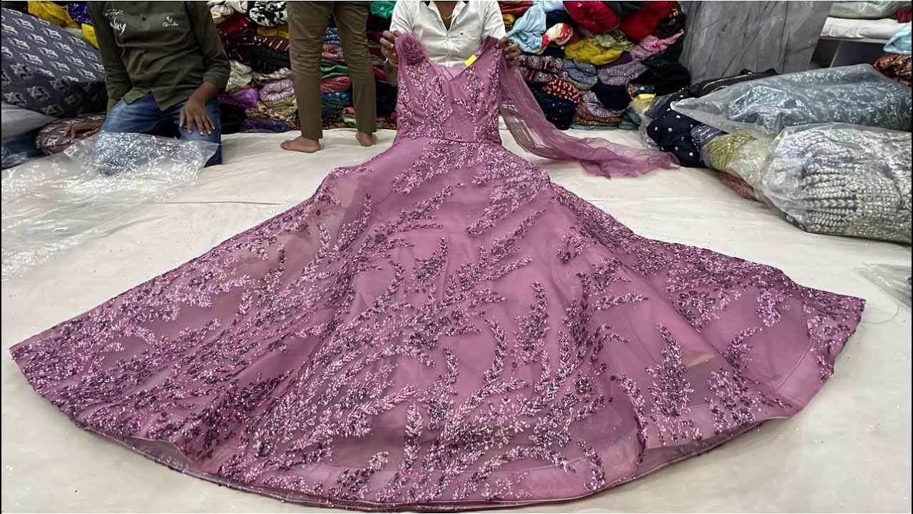 Chickpet Bangalore designer long gowns ||Single piece courier available