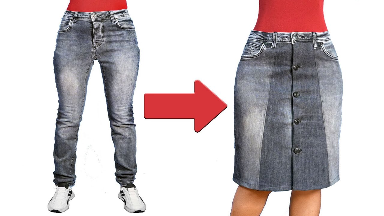 Гениальная идея для шитья — как легко превратить старые джинсы в стильную юбку! Miarti 🧵✂️
