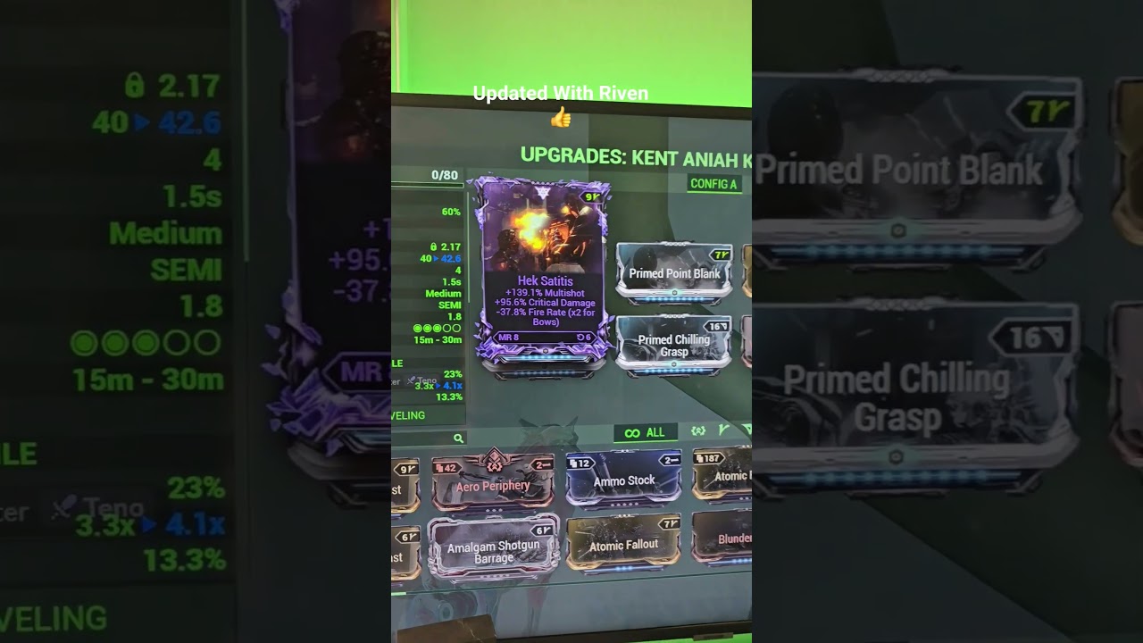 Updated Build For Kuva Hek #warframe #warframeplayer #maxaxeem #tenno #tennocreate