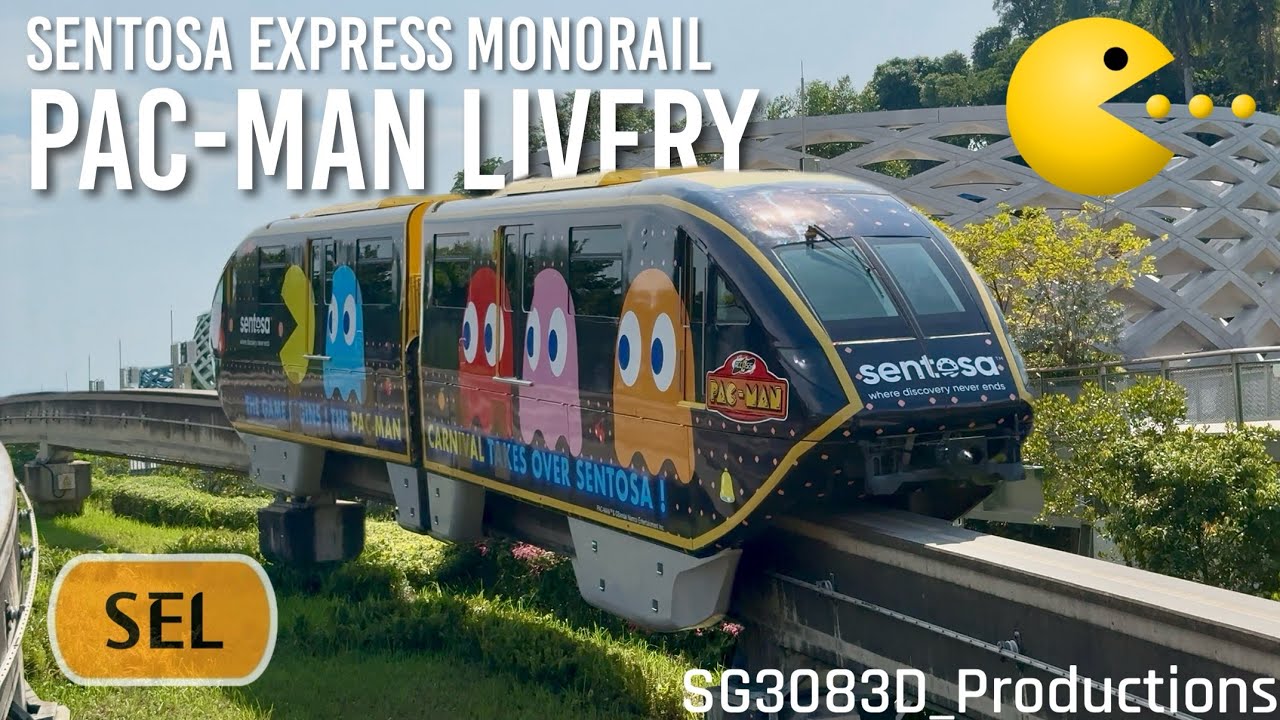 Эксклюзивная раскраска Pac-Man для малогабаритного монорельса Sentosa Express Hitachi (жёлтый) | ...