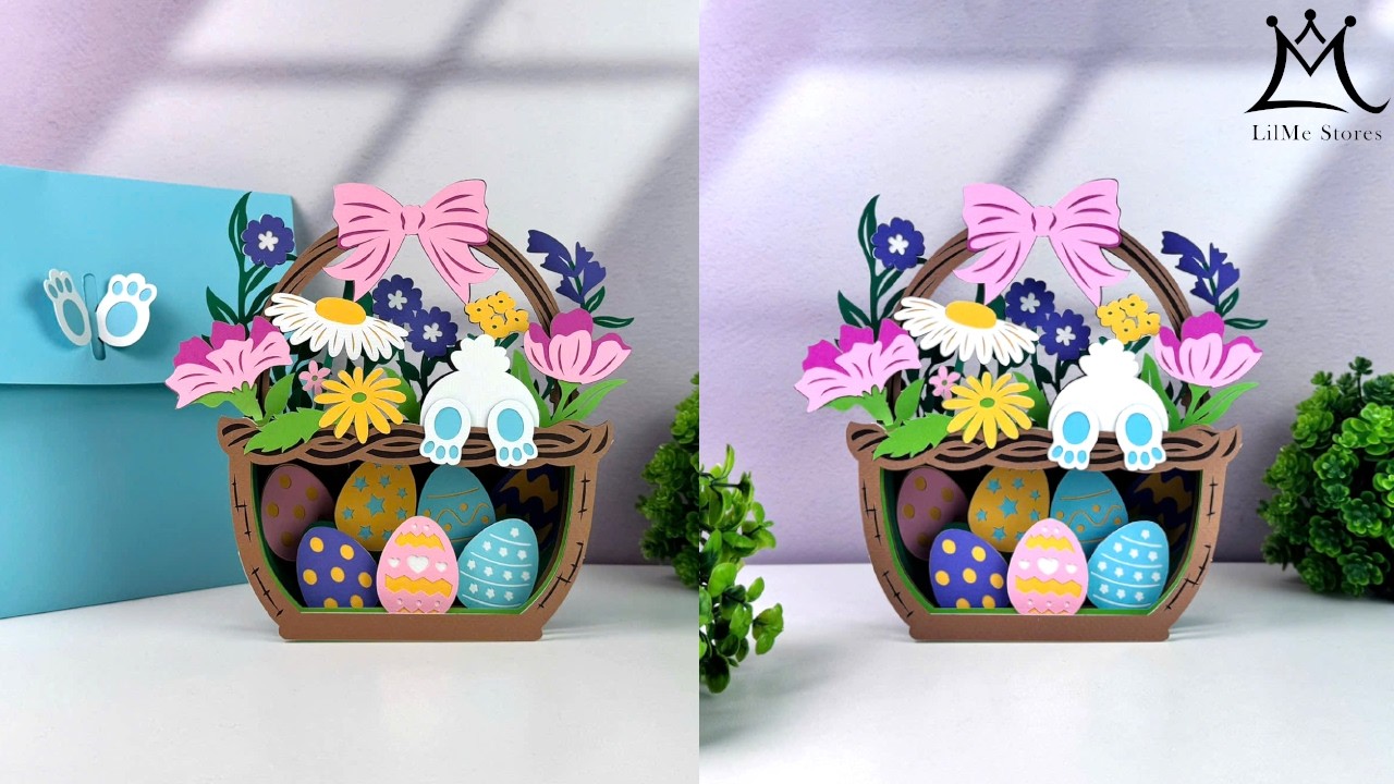 How To Make Paper Cut Pop up Easter Basket