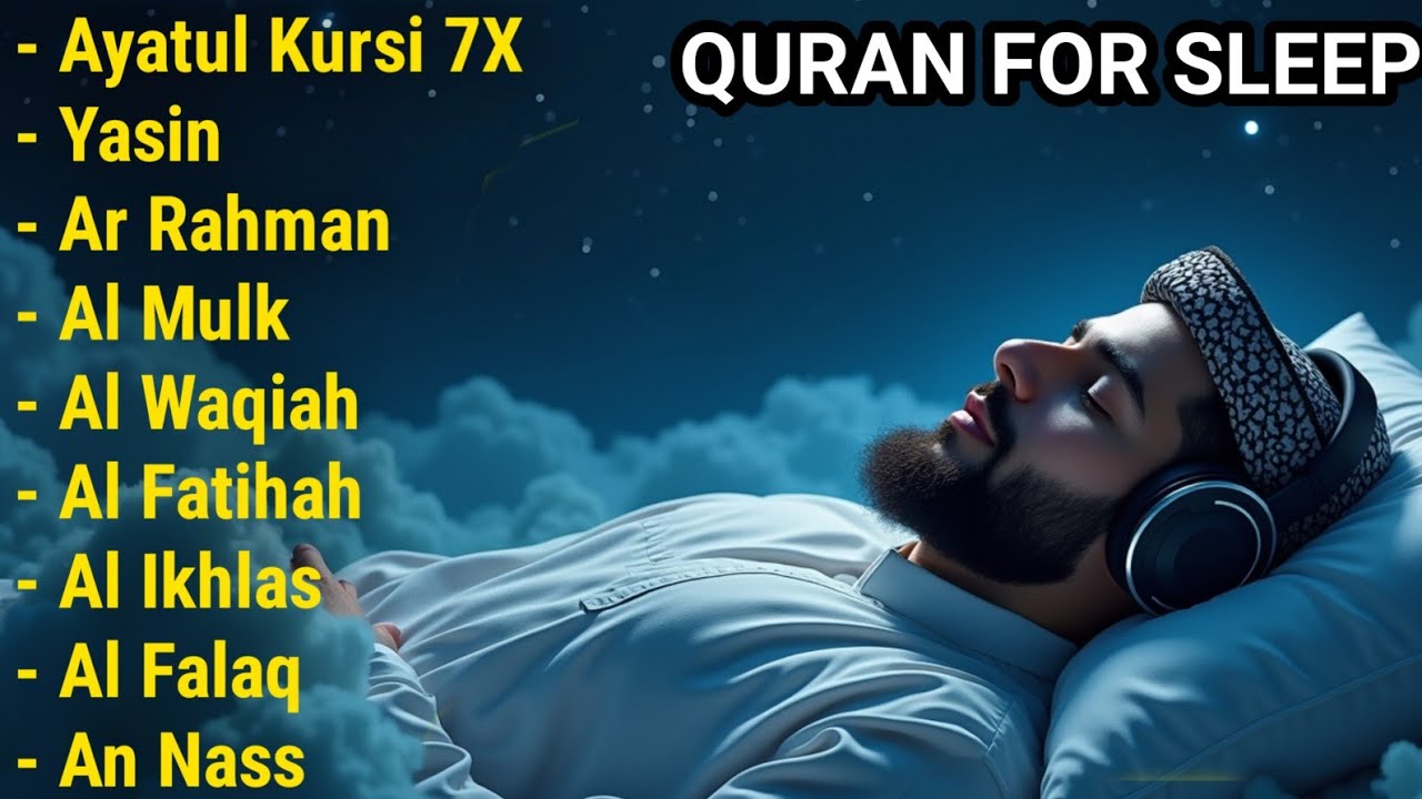 Peaceful Qur'an for deep sleep | Ayatul Kursi,Surah Yasin,Ar-Rahman,Al-Waqiah,Al-Mulk | By:Alaa Aqel