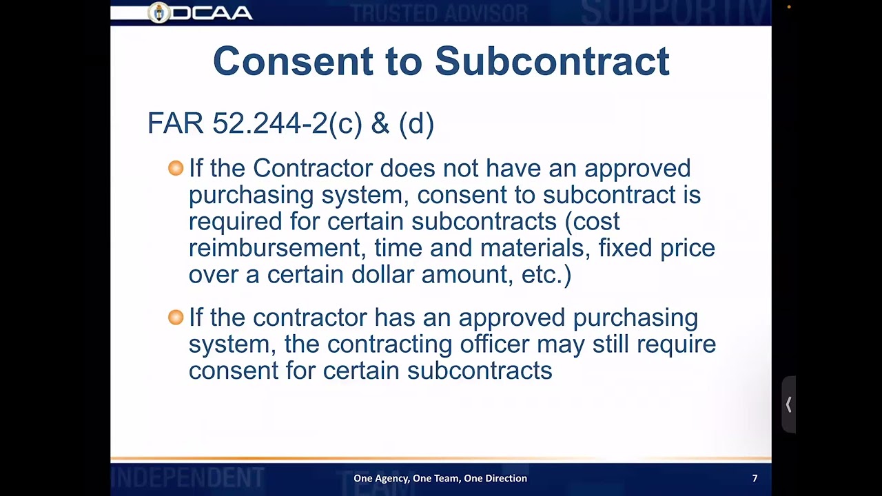 Monitoring Subcontracts - DCAA