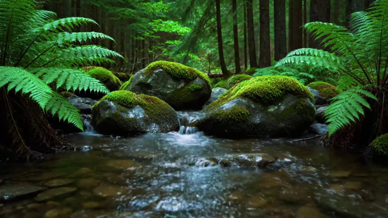 Forest River Nature Sounds - Gentle Stream, Birdsong & Sunlight | Relaxing Ambience for Sleep