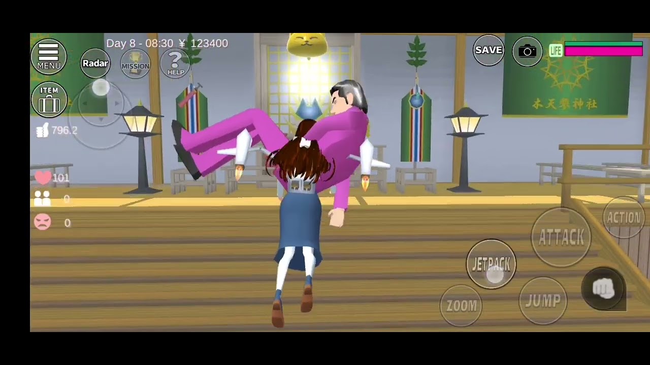 Sakura School Simulator :How to be friends with Yakuza Momo-gumi boss (Hard)