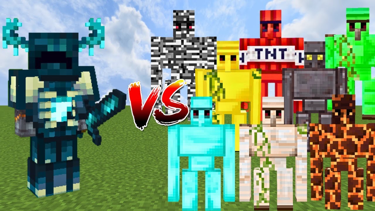 WARDEN ARMOR vs ALL GOLEMS | Minecraft Mob Battle