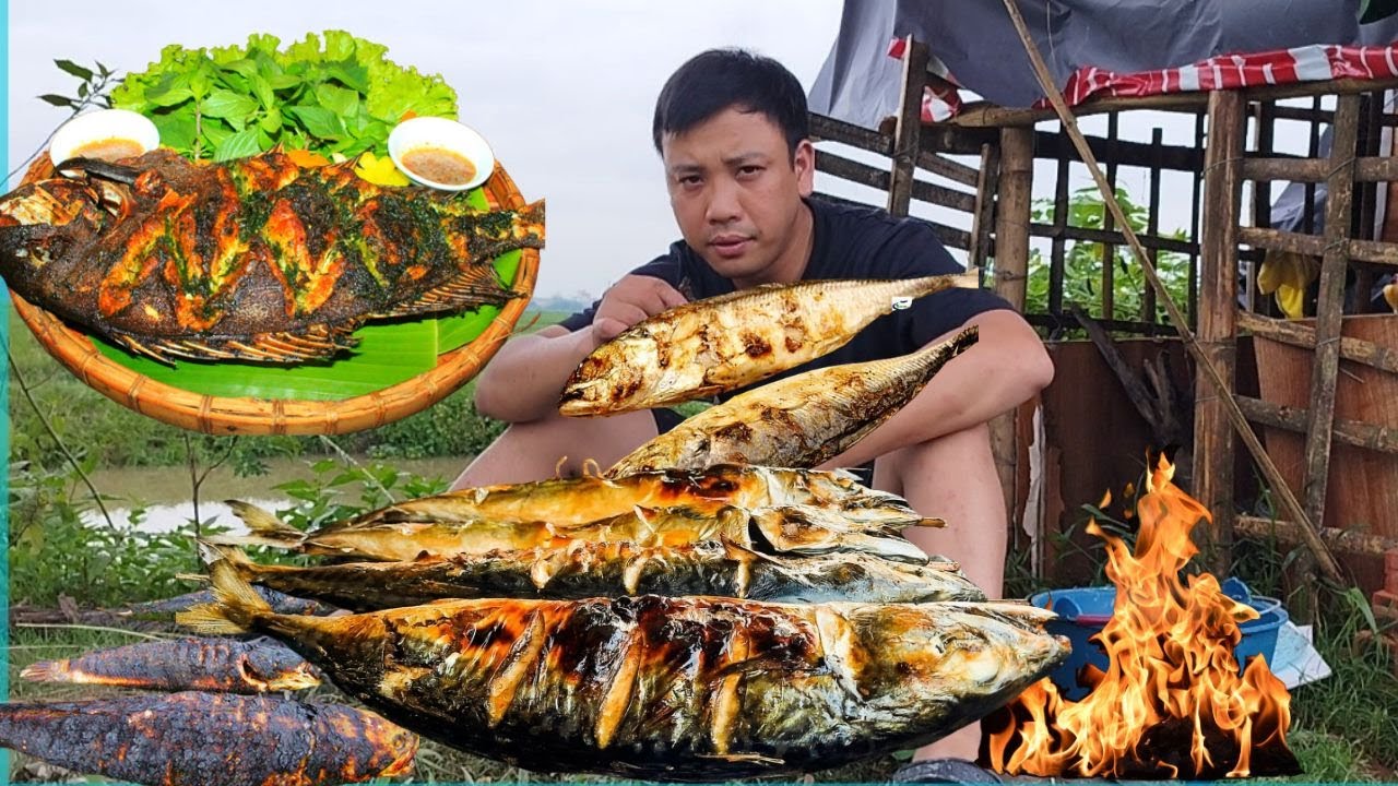 Rainy Day Survival - Fish Trap Success and Grilled Fish Feast