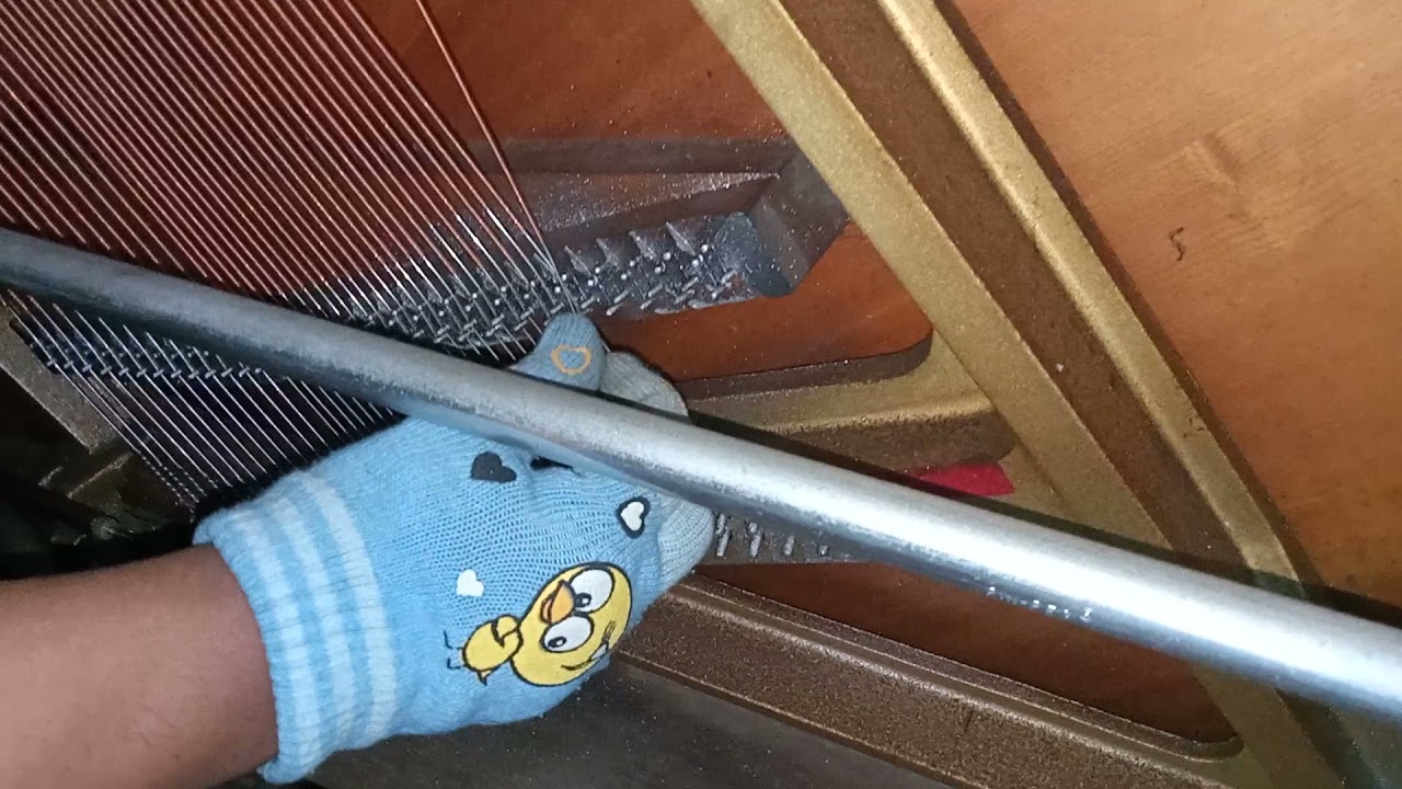 Service piano klasik. Edisi cara memasang senar bass baru.