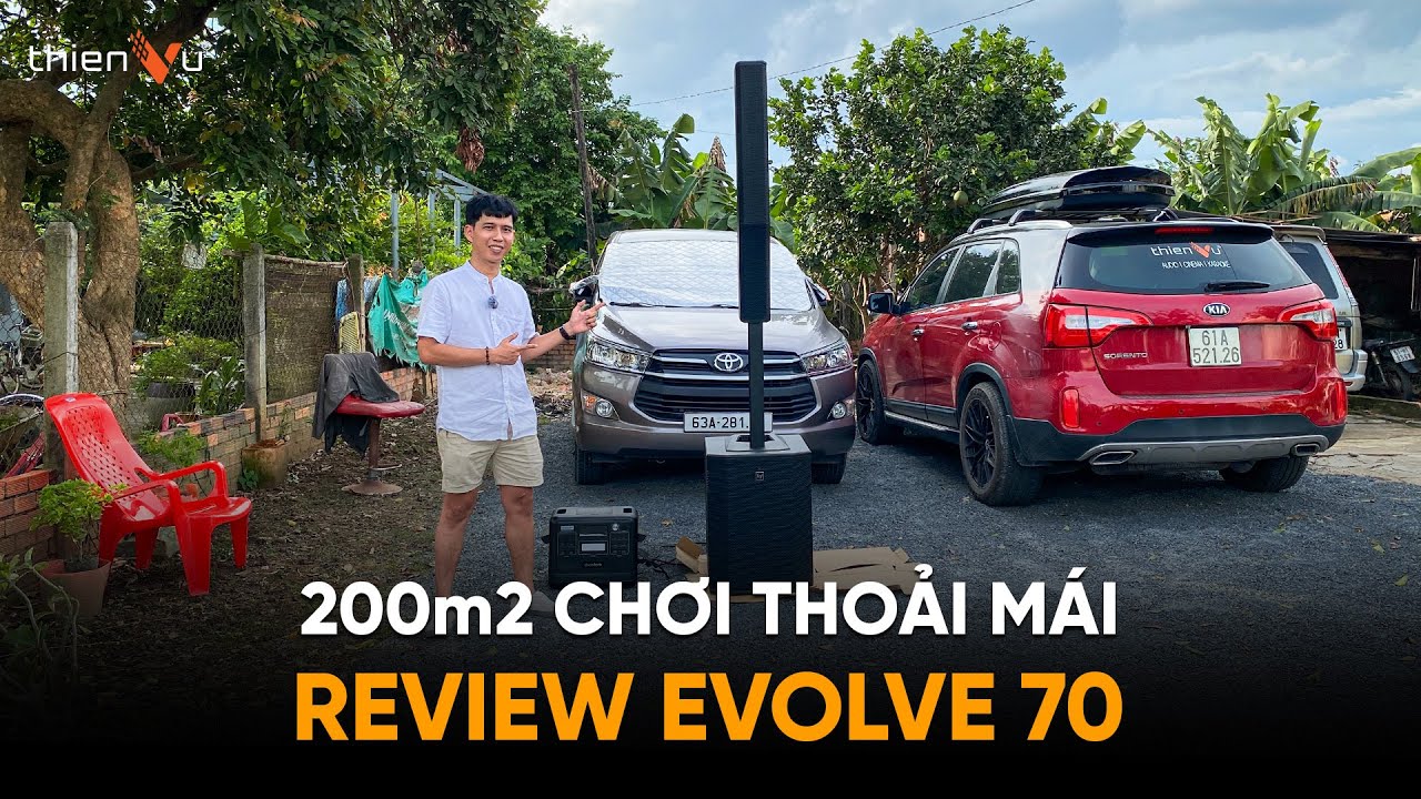 Về Quê Review Loa Cột Mỹ Electro-Voice EVOLVE 70 | Test Âm Ngoài Trời Max Công Suất