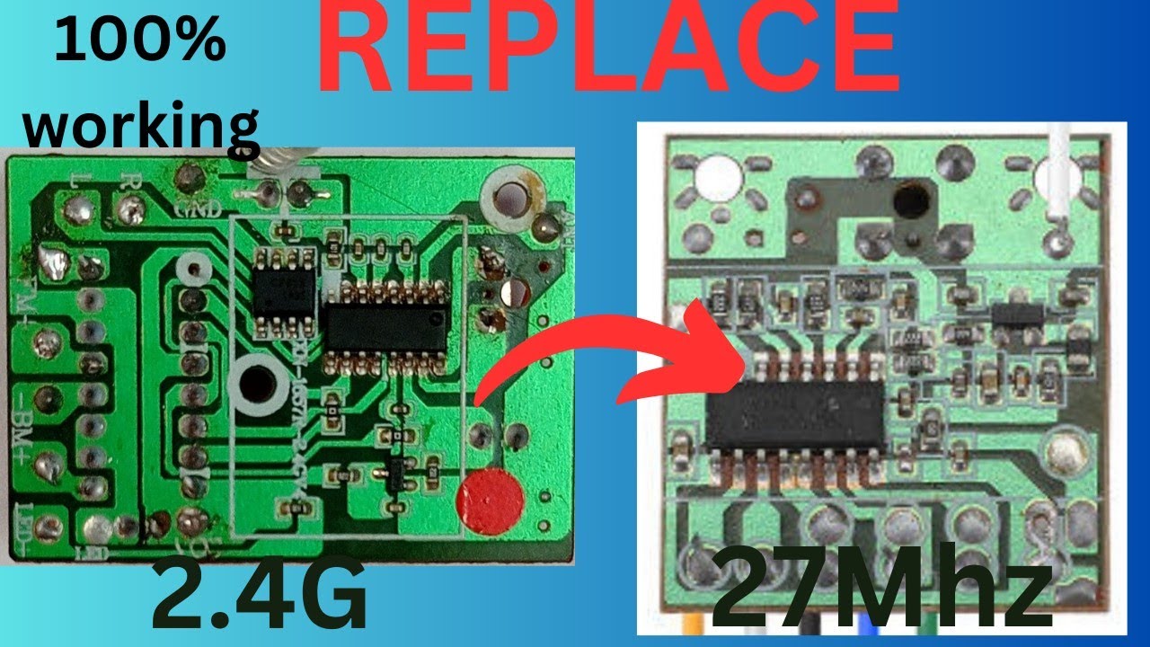 How to replace rock crawler 2.4G IC to 27Mhz IC full detail |in hindi