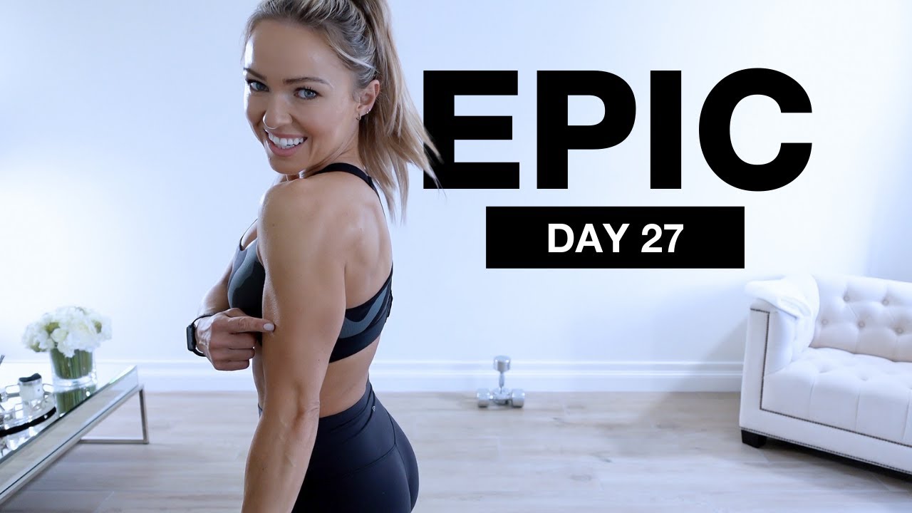 День 27 EPIC | Тренировка рук и пресса [ГАНТЕЛИ + СОБСТВЕННЫЙ ВЕС]