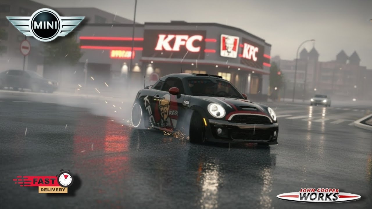 Mini Cooper Delivering KFC 🍗🚗 | Fast Food Meets Fast Drive 😈🔥