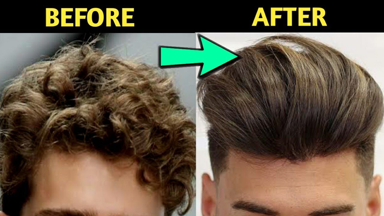 Men's PERMANENT Hair Straightening At Home(100% NATURAL) | Curly Hair To Straight Hair Men Naturally