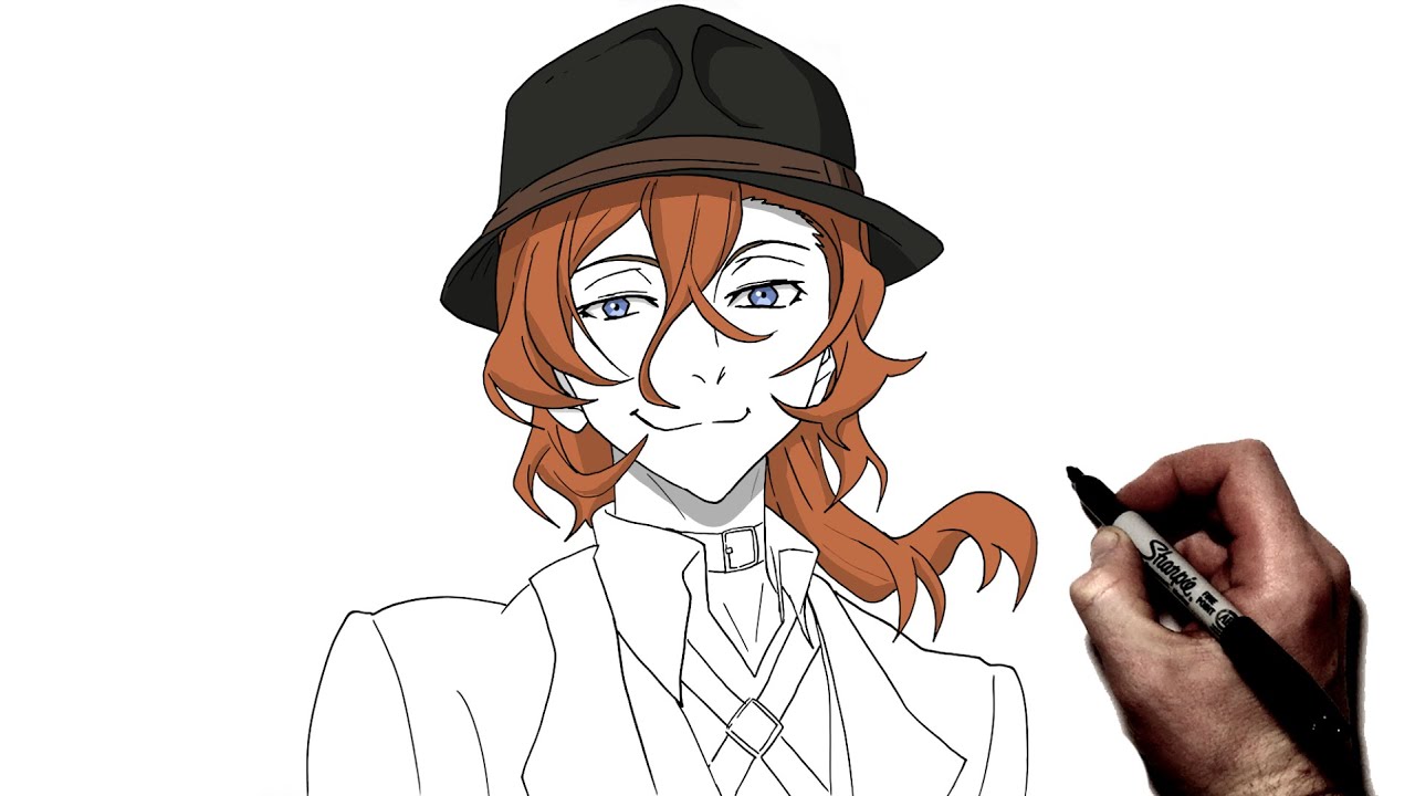Как рисовать Чую | Пошаговое руководство | Bungo Stray Dogs