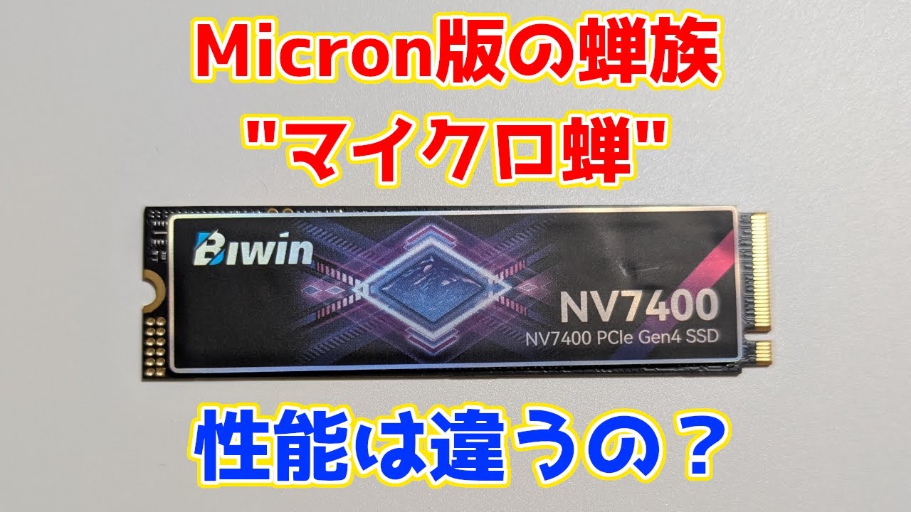 【固定コメント必読】Biwinオリジナルの新型SSDはMicron製232層NAND採用！蝉族と比較！NV7400(2TB)性能レビュー
