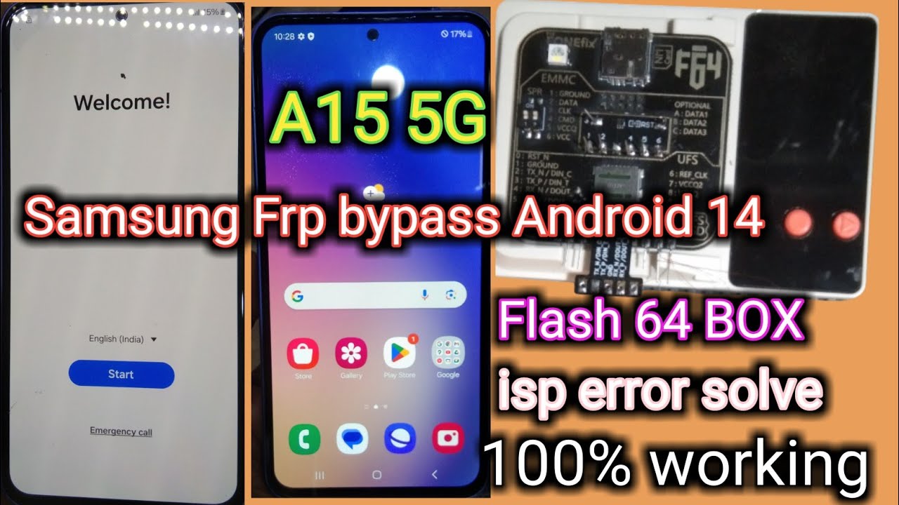 Разблокировка FRP для Samsung A15 5G с помощью F64 Box | Процессор MTK | Исправление всех ошибок ...
