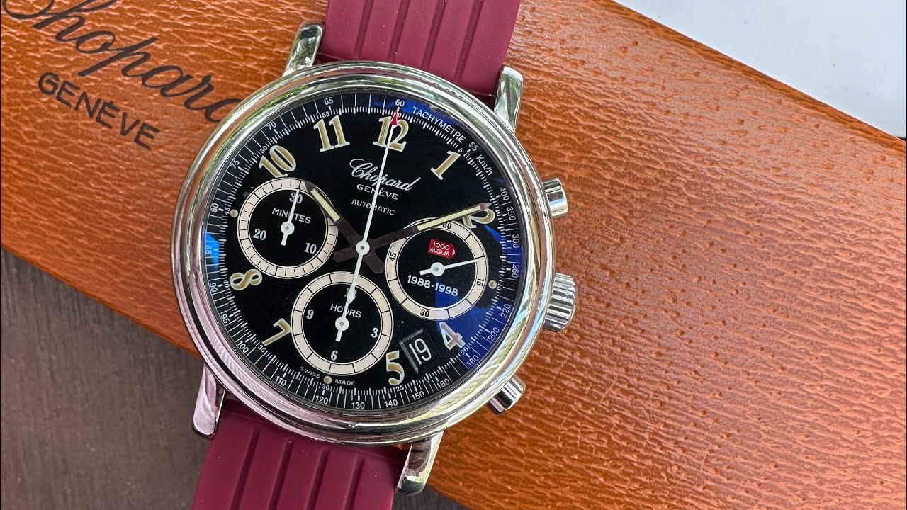 Chopard Mille Miglia  16/8331 39mm黑面 計時 自動日曆代用帶 代用扣有盒 $13000