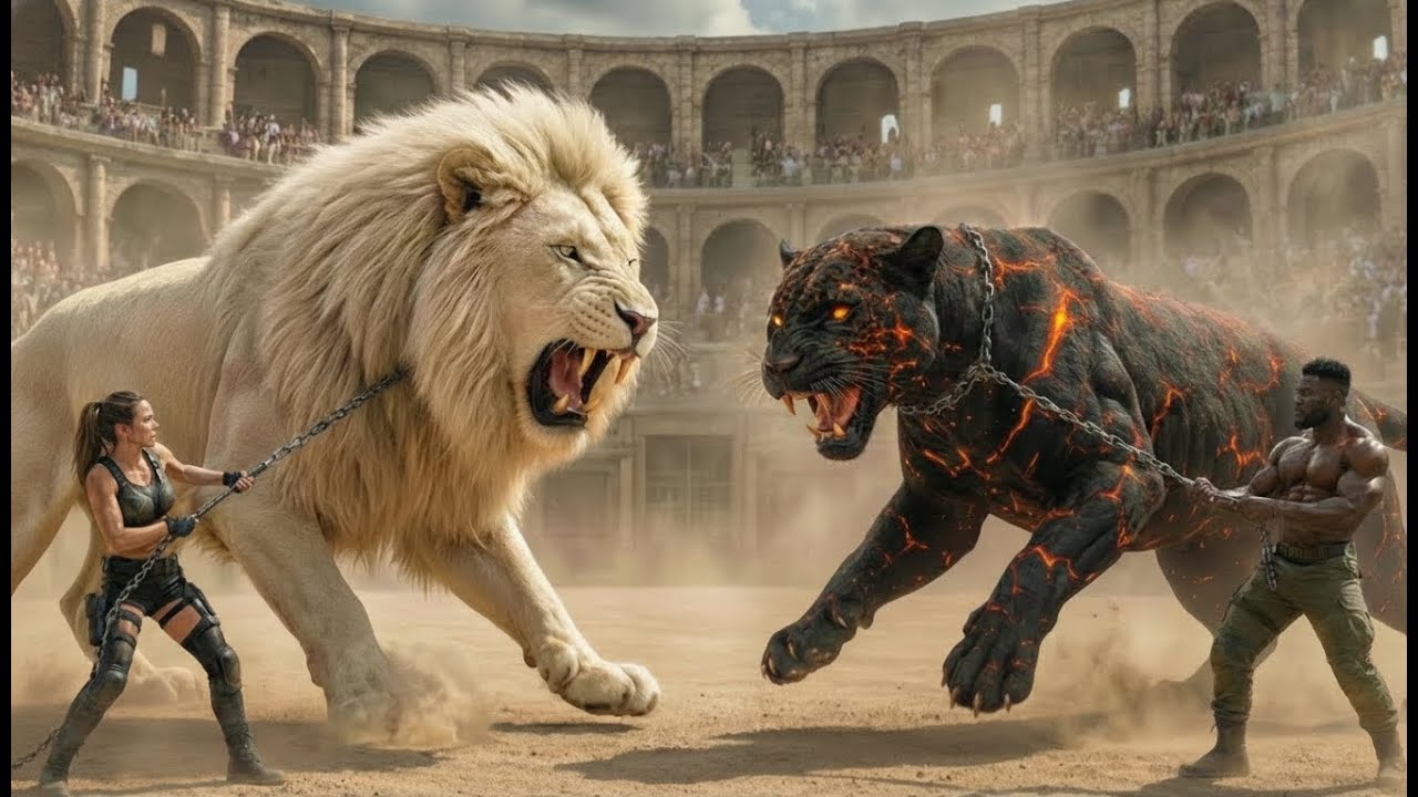 Silver Lion vs. Lava Beast: The Ultimate Epic Animal Fight! 🎬