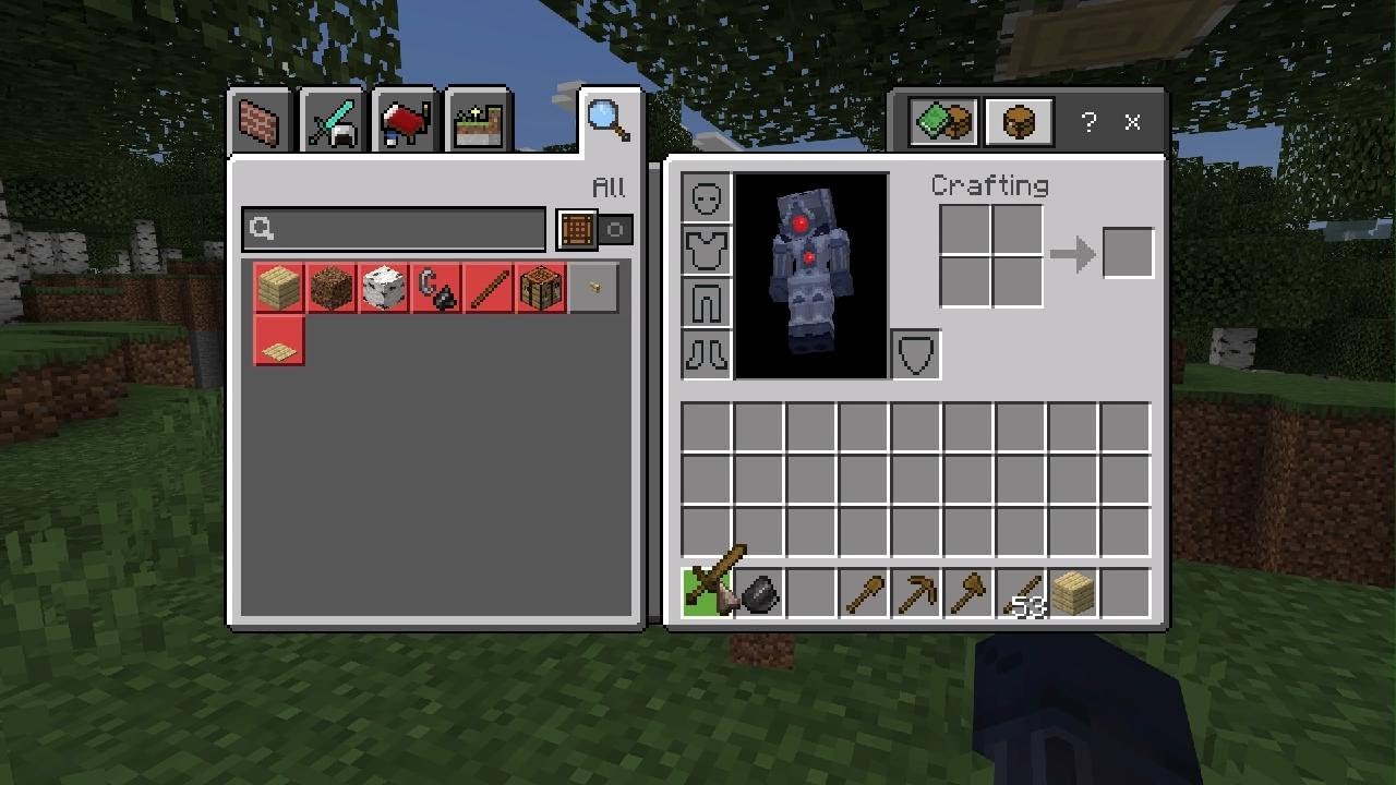 Playing Minecraft on keyboard and mouse.