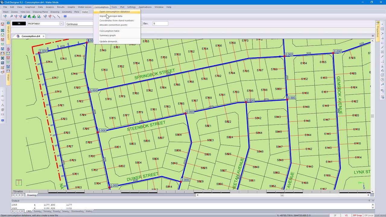 CIVIL DESIGNER software open classroom: Water - Linking a consumption database