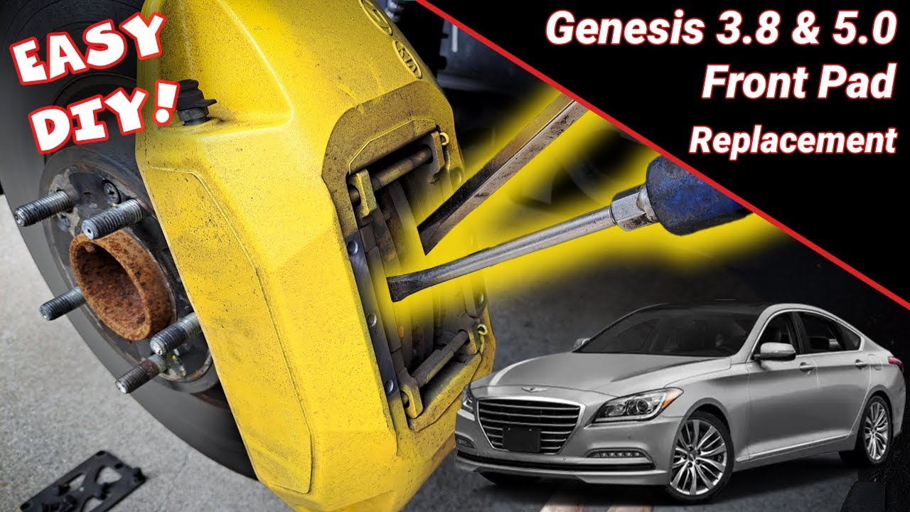 Замена передних тормозных колодок Hyundai Genesis 3.8 и 5.0