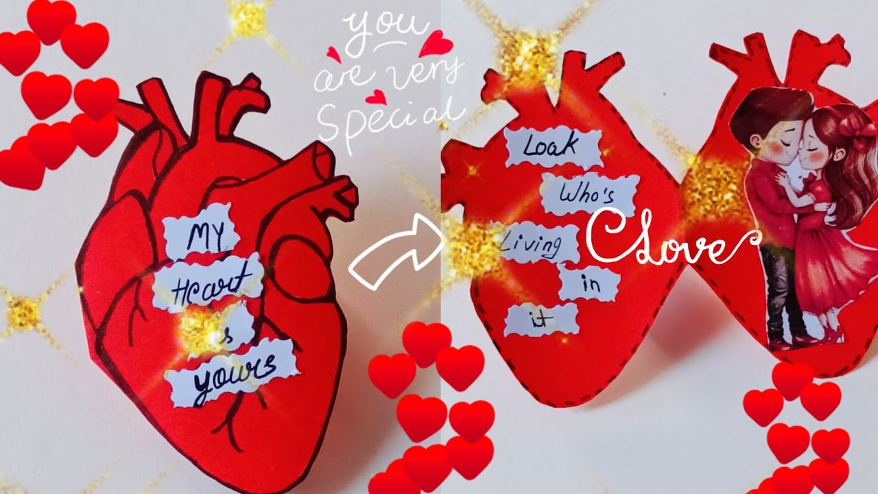 Open the heart ❤️.. love appears envelope 💌 viral valentine card craft idea #diy #valentinesdaycard 