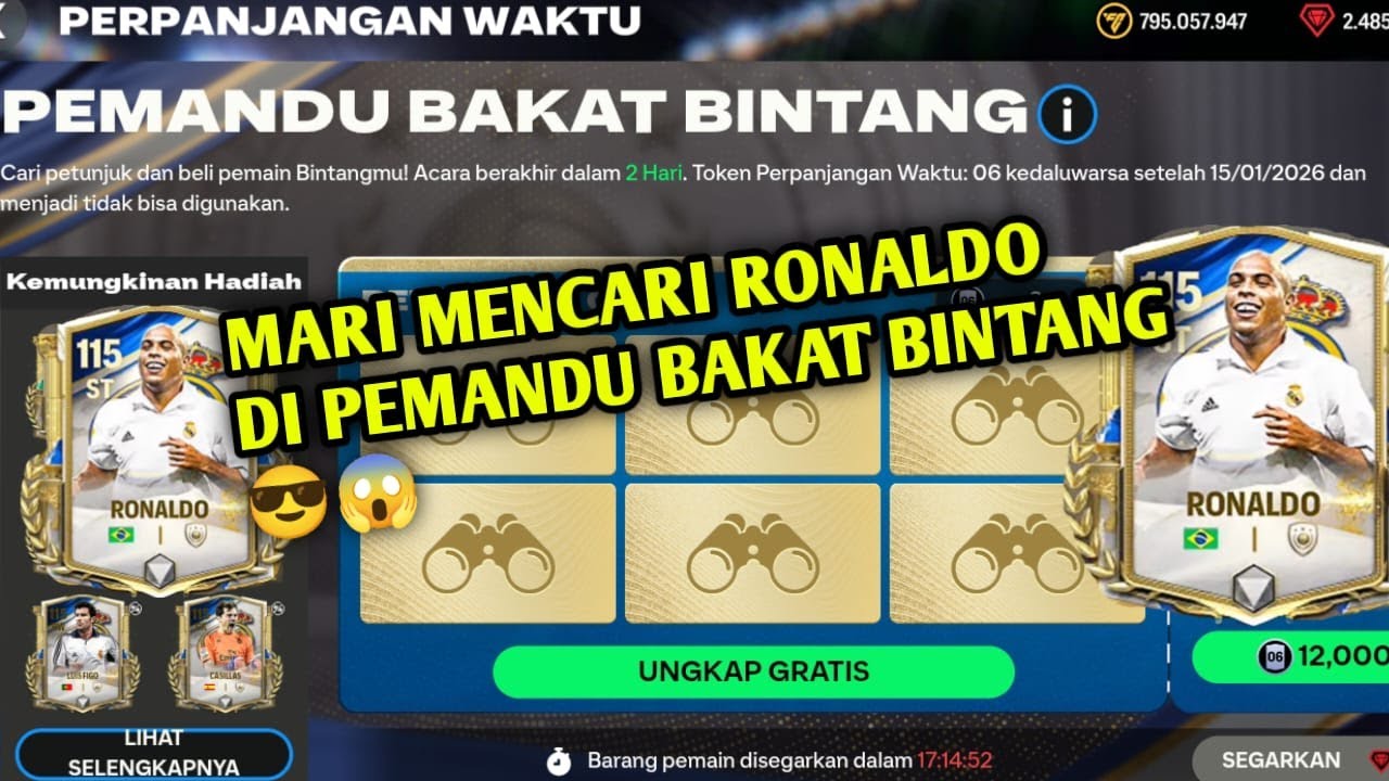 FC MOBILE LIVE, Selasa Sore Yuk LANJUTKAN GACHA RONALDO Di Pemandu Bakat 