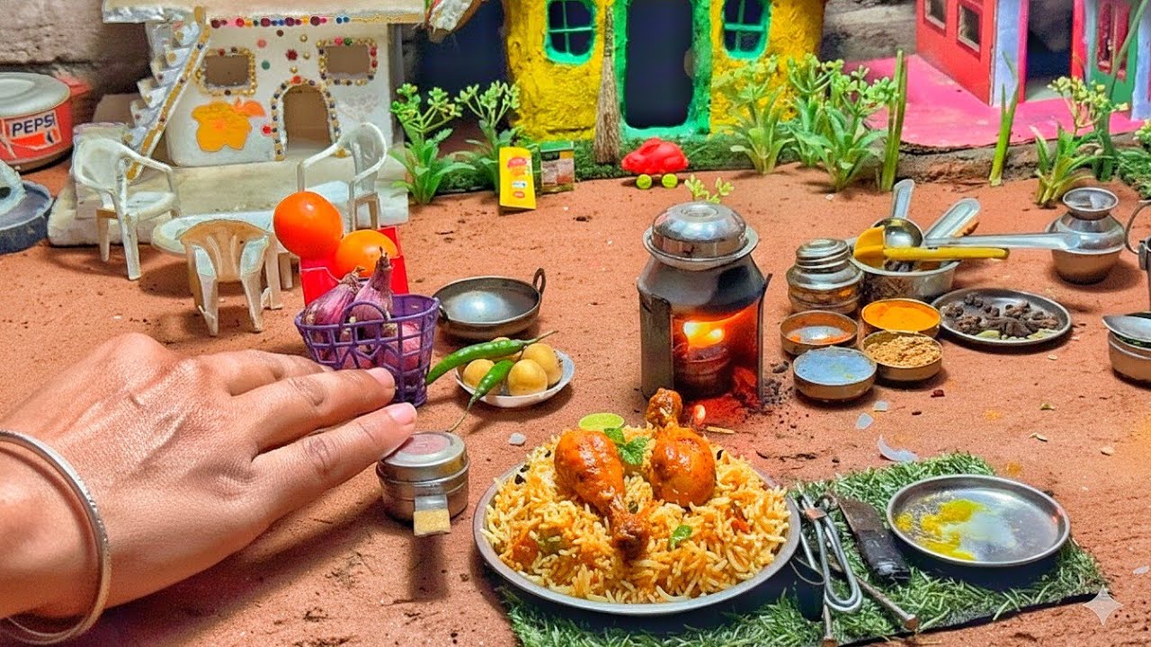 Miniature Chicken Biryani 🍗🍚 | Tiny Biryani Recipe in Mini Kitchen | Miniature Cooking