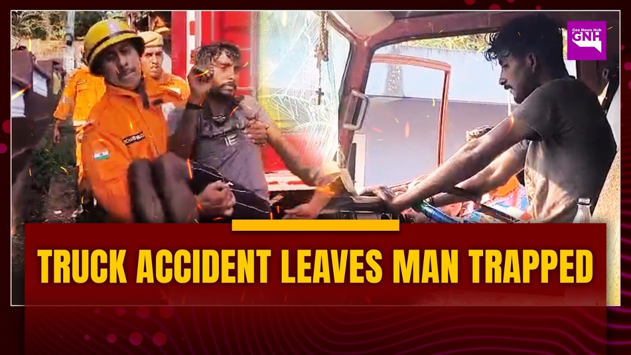 Accident Reported in Aldona; Man Trapped in Truck
